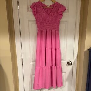 Women’s Blu Pepper Flutter Sleeve Midi Dress~Size Small